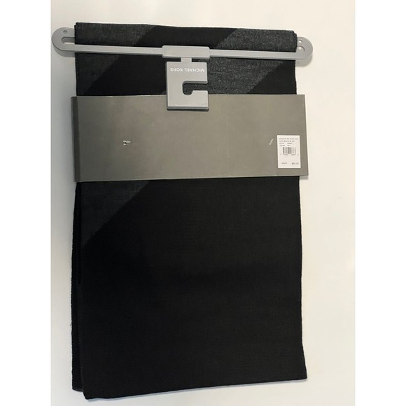 Michael Kors Mens MK Logo Scarf and Hat/Beanie Set Grey Black Gift Set - Picture 6 of 11